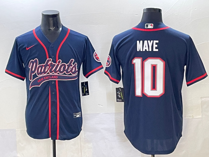 Men 2025 New England Patriots #10 Maye blue Nike NFL jersey style 3->new england patriots->NFL Jersey